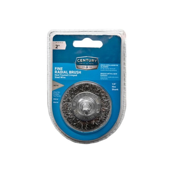 Century Drill & Tool Century Drill Drill Radial Wire Brush 2" Dia. Steel Crimped 76413 - main